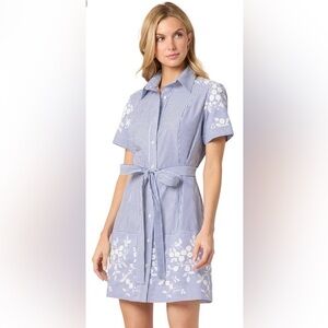 Shoshanna Aster Navy and White Striped Dress Size 2 NEW NWT